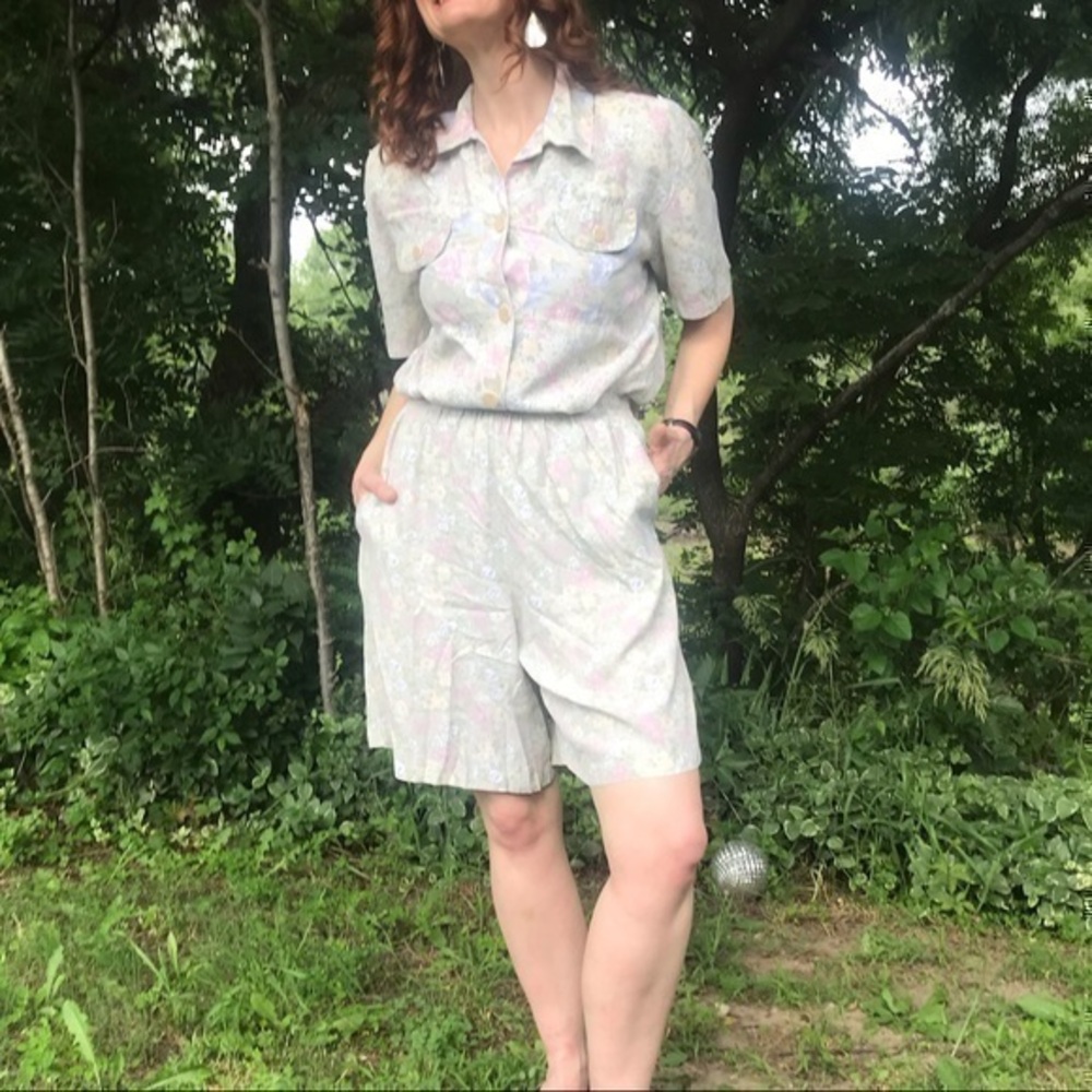 80s Vintage JKLA Floral Coordinating Shorts Set